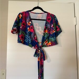 Floral Tie-Front Top